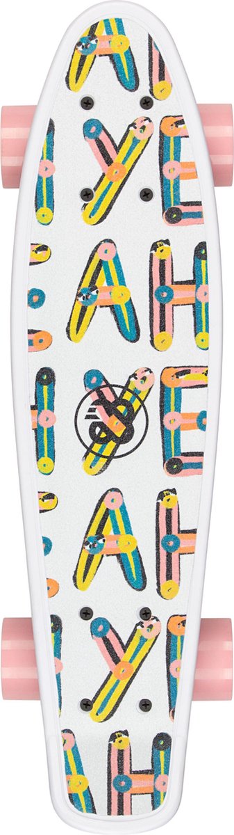 Nijdam FlipGrip Skateboard - High Season - Wit/Roze