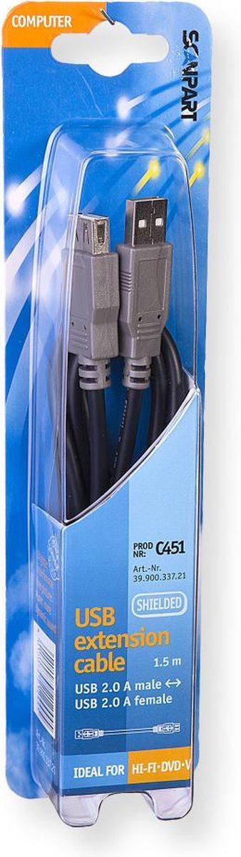 Scanpart 3990033721 C455 USB Kabel A(m)-a(f) 1.5m