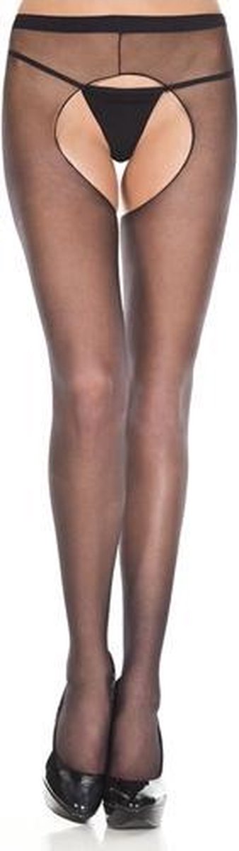 Basic panty Met Open Kruis - Zwart - Dames Lingerie - Kousen - Zwart - Discreet verpakt en bezorgd