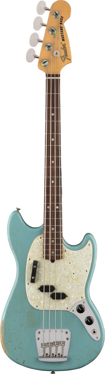 Fender Justin Meldal-Johnsen Road Worn Mustang Bass Faded Daphne Blue