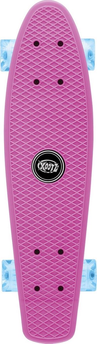 Skateboard Penny Board Kinderen/Jongens/Meisjes  - Xootz - Pastel Roze met Led Wieltjes 56 cm - 22 inch