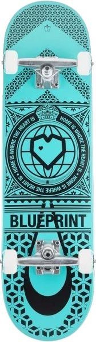 Compleet Skateboard Blueprint Blue Print Home Heart Black/turquoise 8.25
