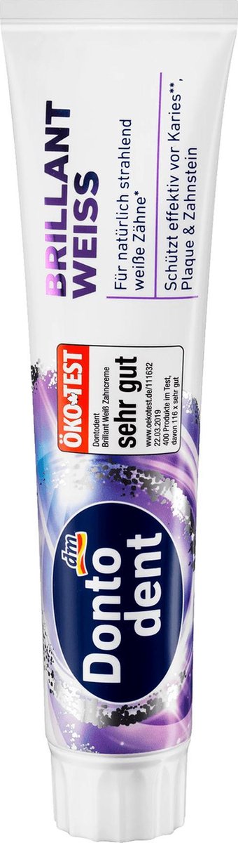 Dontodent Tandpasta Brilliant White voor natuurlijk helderwitte tanden (125 ml)