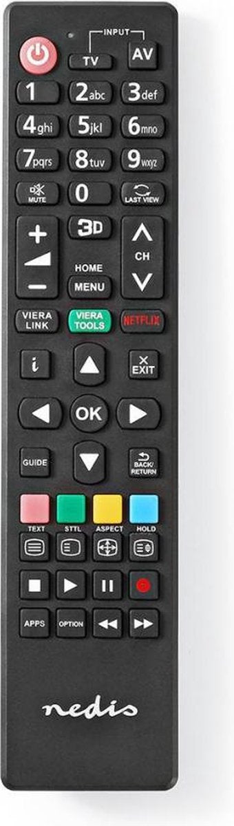 Vervangende Afstandsbediening | Geschikt voor: Panasonic | Vast | Aantal apparaten: 1 | Netflix Knop / Viera Link Knop | Infrarood | Zwart