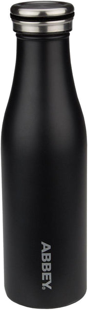 Abbey Drinkfles Dubbelwandig - Victoria - 0.45 L - Zwart/Zilver - 0