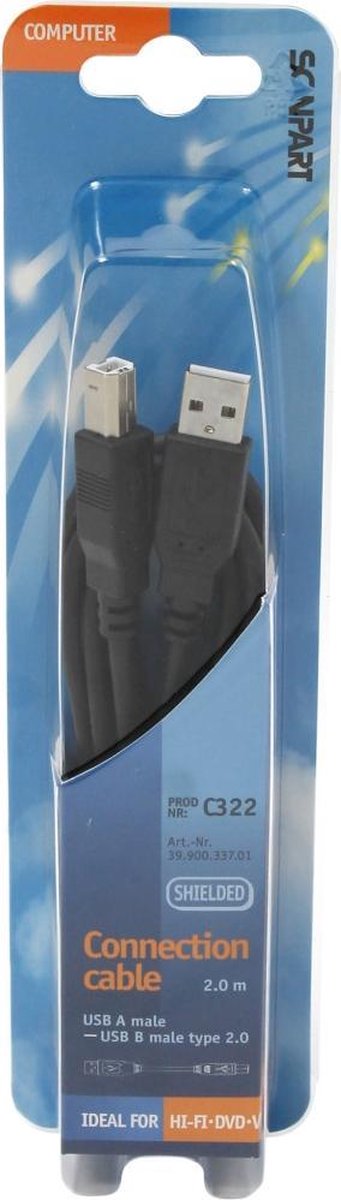 Scanpart Usb Kabel A(m)-b(m) Type2.0 2.0m