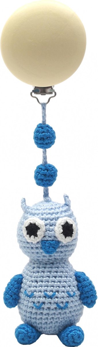 Naturezoo Kinderwagenhanger Uil 20 Cm Lichtblauw