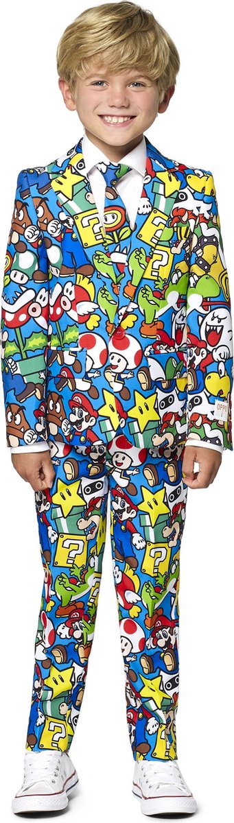 Opposuits Verkleedpak Super Mario Jongens Polyester Maat 110-116