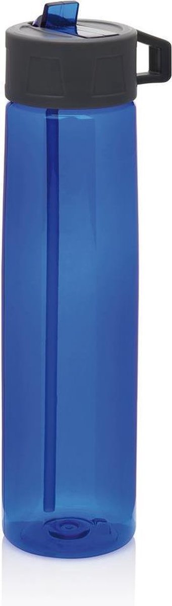 Loooqs  - Tritan fles met een rietje - blauw