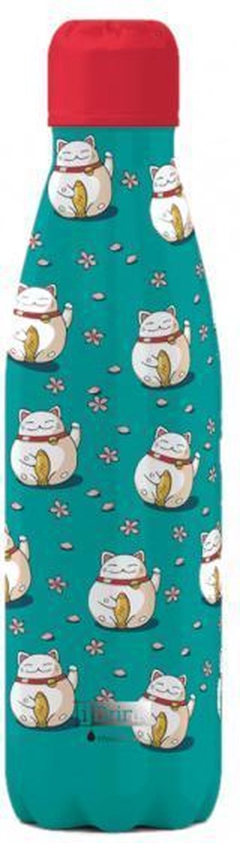 I-Drink Thermosfles Lucky Cat 500 Ml Rvs /Rood