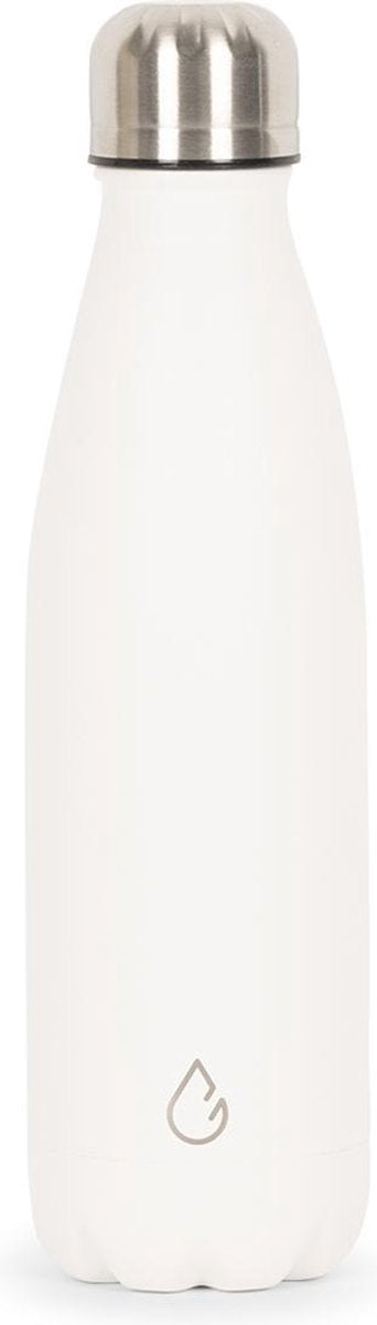 Wattamula Design eco RVS drinkfles - wit - 500 ml - waterfles - thermosfles - sport