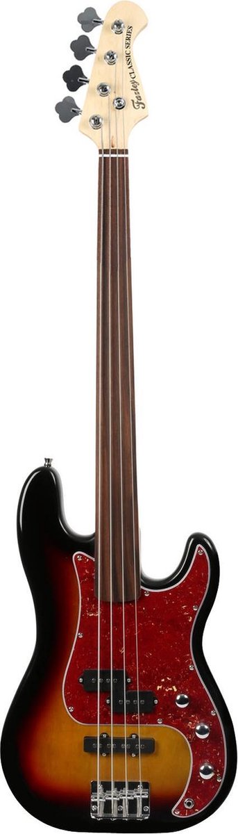 Fazley FPB218SB-FR fretloze elektrische basgitaar sunburst
