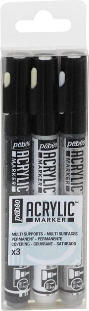 Pebeo -  Acryl markers - 1.2mm - zwart