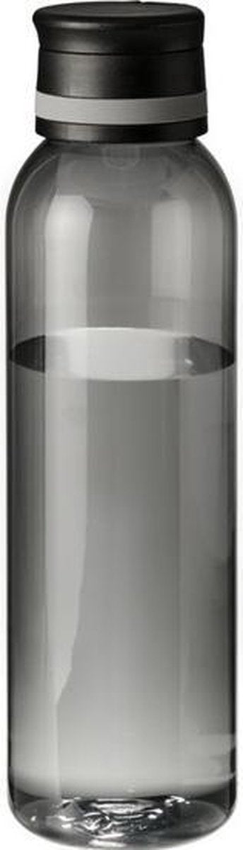 Transparant/grijs drinkfles/waterfles met schroefdeksel 740ml - Sportfles