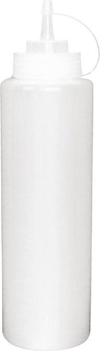 Knijpfles - Doseerfles - Sausfles - Garneerfles Neutraal 23 cl Wit Transparant