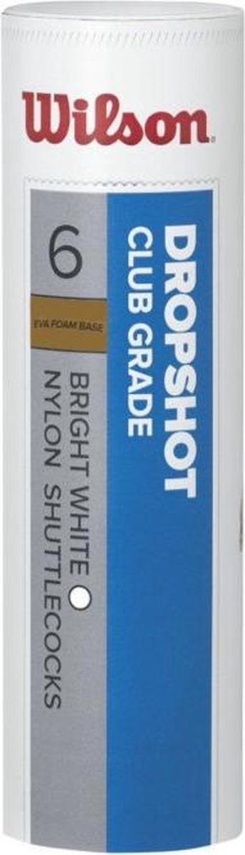 Wilson Dropshot Badminton Shuttles - Wit - 6 Stuks