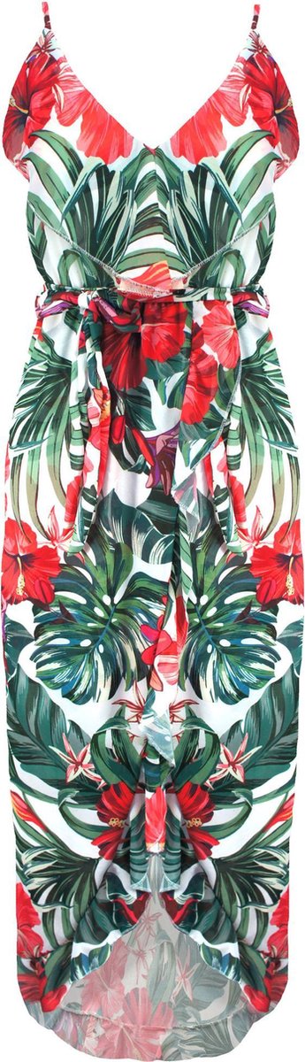 Flower Spaghetti Dress Wit