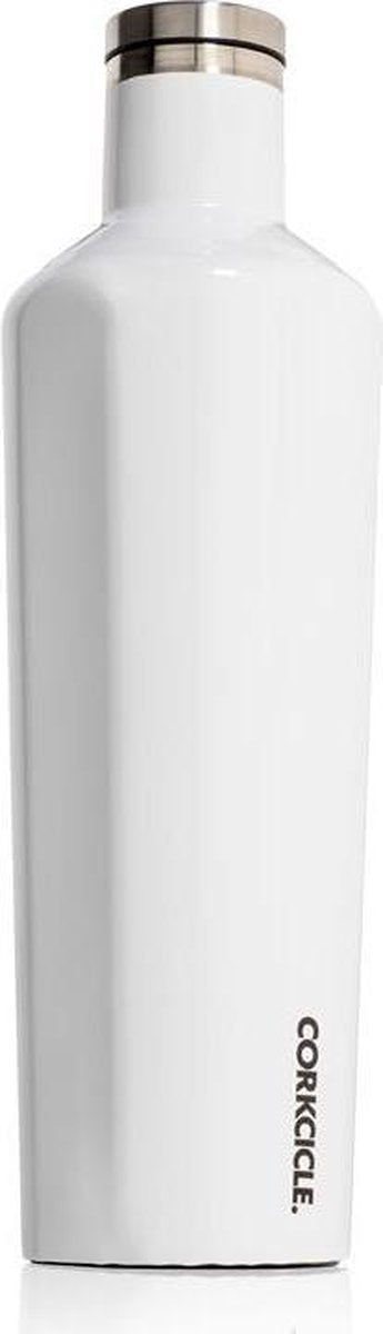 Corkcicle - Canteen Large 750ml 25oz White Roestvrijstaal Waterfles en Thermosfles - 3wandig - 25uur koud en 12uur warm - BPA vrij - grote opening voor ijsklontjes