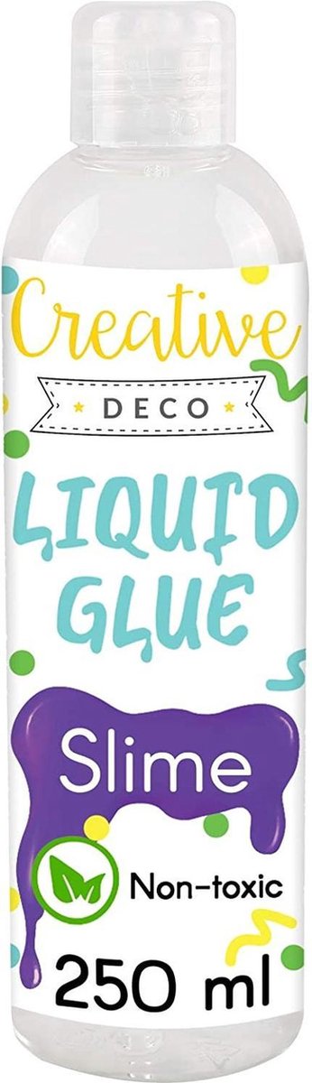 Kinderlijm - Zinaps Slime Craft Lijm Vloeibare Lijm PVA | 250 ml lijm voor kunstprojecten Papierkaart | Lijm voor ambachten | Niet-toxisch | Wasbare schoollijm | Hoog rendement (WK 02129)