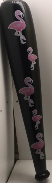 Opblaas Knuppel met afbeelding flamingo zwart 86 cm