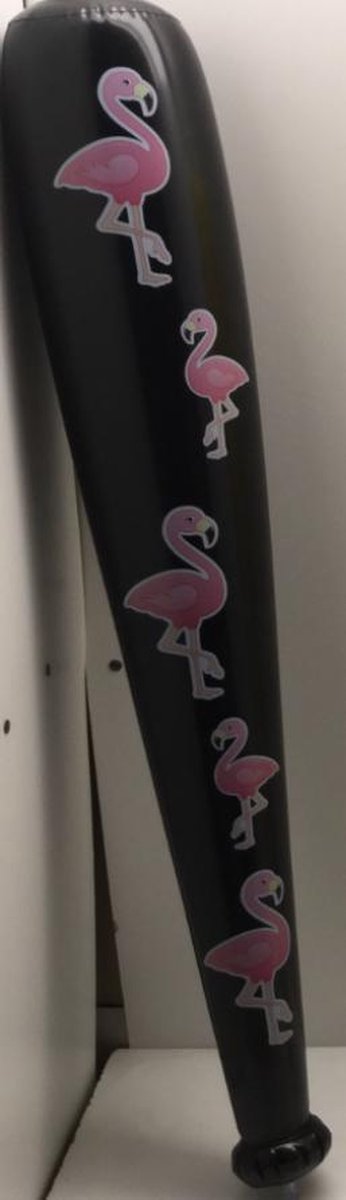 Opblaas Knuppel met afbeelding flamingo zwart 86 cm