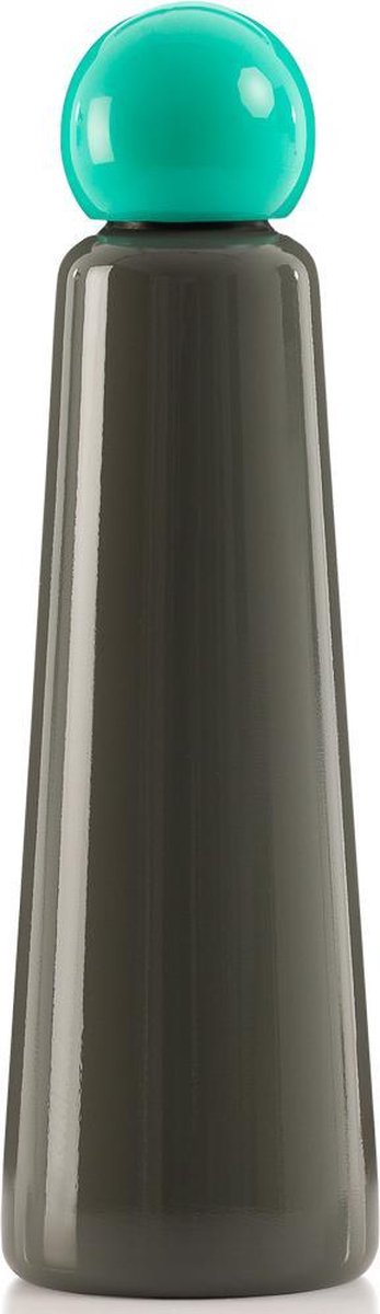 Skittle Drinkfles Dubbelwandig 750 ml - grijs en turquoise