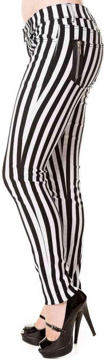 Banned Skinny fit broek -XL- STRIPE Wit/Zwart