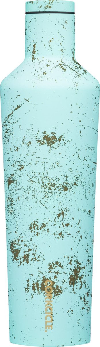 Corkcicle Canteen Large - 750ml Bali Blue - Roestvrijstaal - 25oz. Waterfles en Thermosfles - 3wandig - 25uur koud en 12uur warm - Oranje kleurig - BPA vrij - grote opening voor ijsklontjes