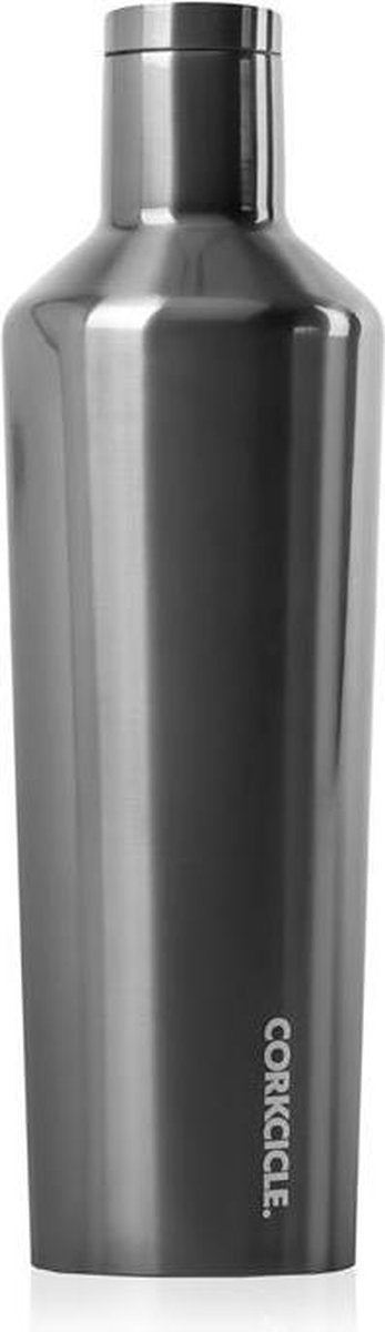 Corkcicle Grote Canteen - 750ml 25oz Gunmetal Thermosfles Metallic Series Roestvrijstaal Waterfles en Thermosfles - 3wandig - 25uur koud en 12uur warm - BPA vrij - grote opening voor ijsklontjes