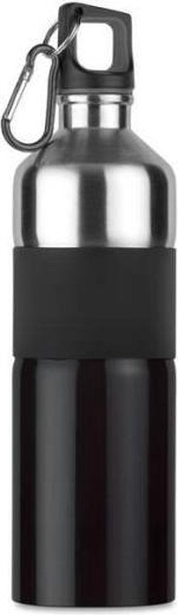 Tenere Aluminium Drinkfles - 750 ml - Zwart met zilver