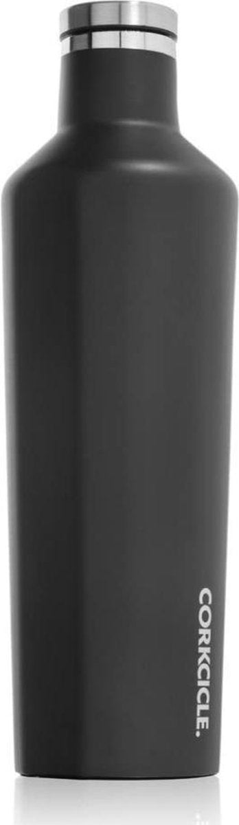 Corkcicle Canteen 750ml - Matte Black Roestvrijstaal - 25oz. Waterfles en Thermosfles - 3wandig - 25uur koud en 12uur warm - BPA vrij - grote opening voor ijsklontjes