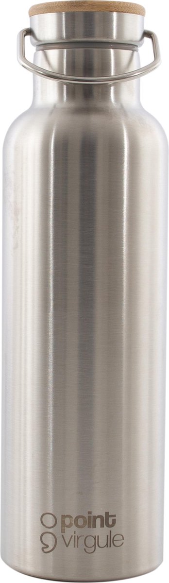 Point-Virgule Drinkfles Isoleerfles inox - 750 ml - bamboe deksel