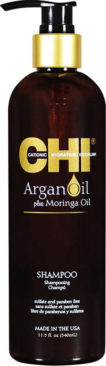 CHI Argan Oil Shampoo-739 ml met pomp -  vrouwen - Voor Beschadigd haar/Droog haar/Krullend haar/Pluizig haar - 739 ml -  vrouwen - Voor Beschadigd haar/Droog haar/Krullend haar/Pluizig haar
