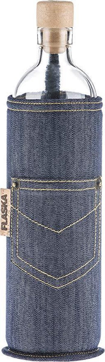 Flaska glazen waterfles Jeans 0