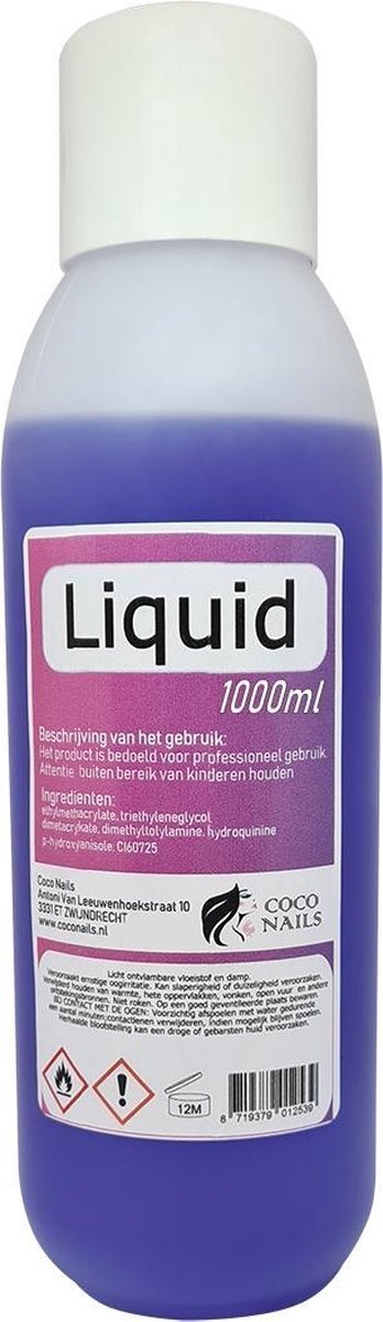 Acryl vloeistof (Liquid) Sneldrogend paars PRO 1000 ml