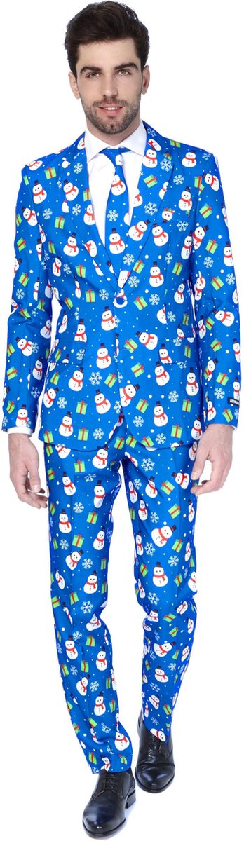 Suitmeister Christmas Blue Snowman- Kostuum - Maat - 2XL