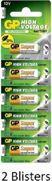 10 stuks (2 blisters a 5 stuks) GP Alkaline 23AE C5 / 12V