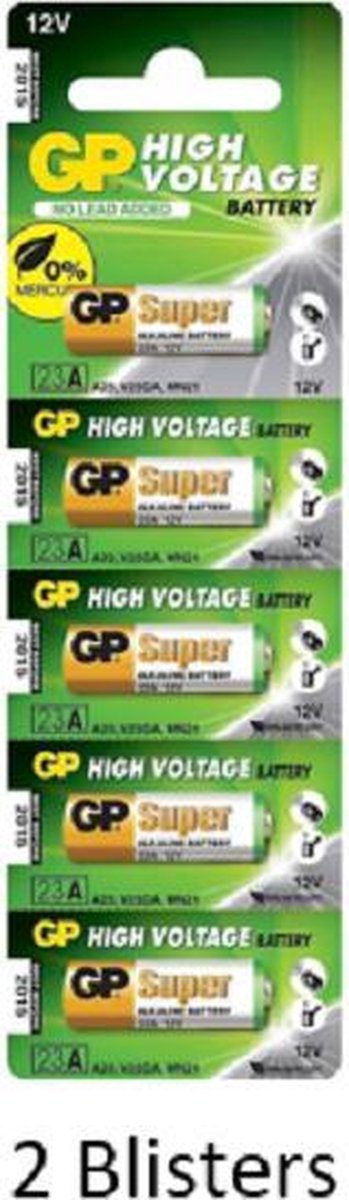 10 stuks (2 blisters a 5 stuks) GP Alkaline 23AE C5 / 12V