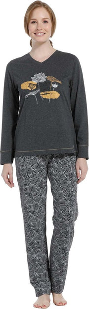 Pastunette tricot dames pyjama Cassandra  - 58  - Grijs