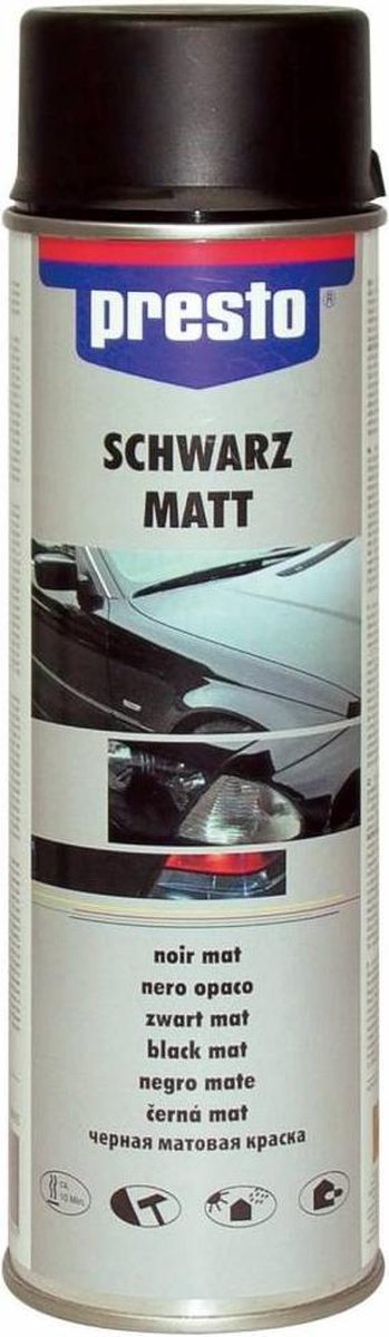 Presto Verf Spuitbus Lak Zwart Mat 500ml