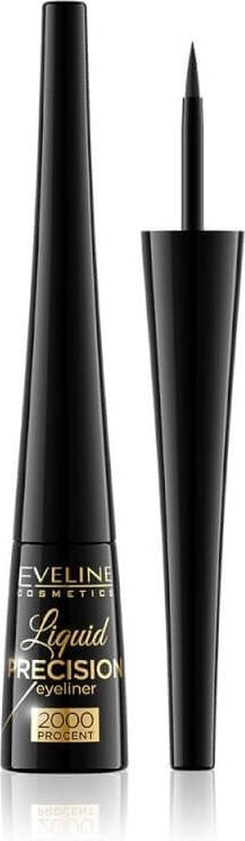 Eveline - Liquid Precision 2000 Percent Eyeliner Liner In Black 4Ml Brush