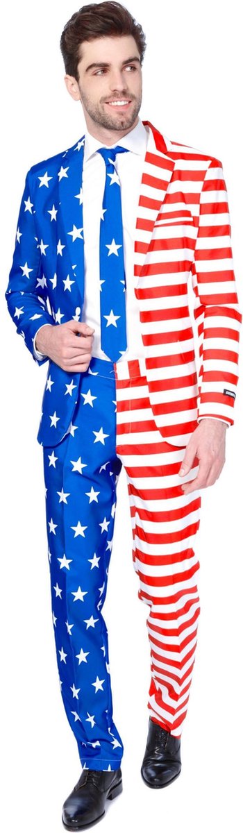 Suitmeister USA Flag - Mannen Kostuum - Gekleurd - Feest - Maat 2XL