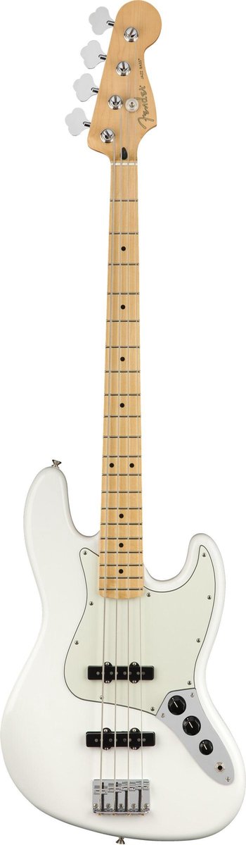 Fender Player Jazz Bass MN Polar White 4-snarige basgitaar