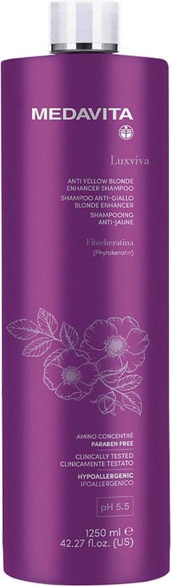 Medavita Luxviva Anti-Yellow Blonde Enhancer Shampoo