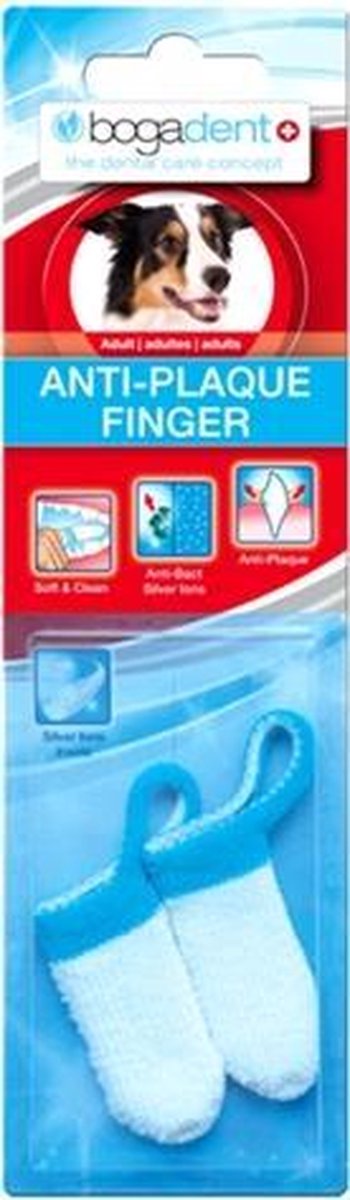 Bogadent plaque vinger tandenborstel adult - 2 st - 1 stuks
