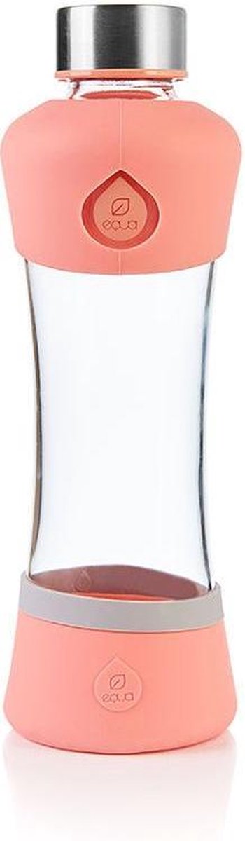 Equa Active squeeze glazen waterfles 550 ml - Uitvoering - Peach