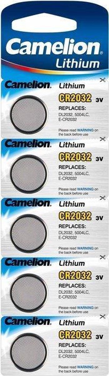 Camelion knoopcel batterij 3v cr2032 kaart a 5 stuks