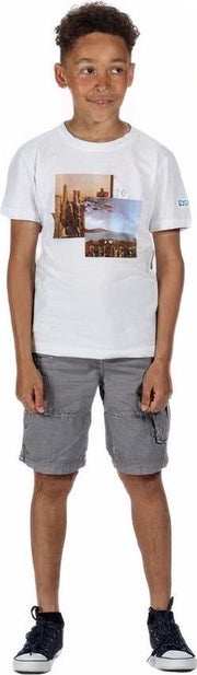 Kinderen Bosley III T-shirt met print Outdoorshirt wit