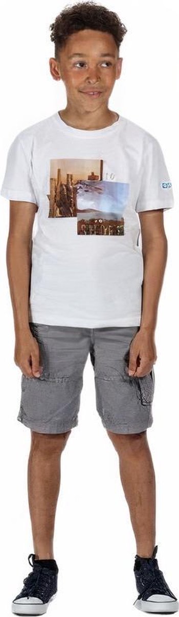Kinderen Bosley III T-shirt met print Outdoorshirt wit