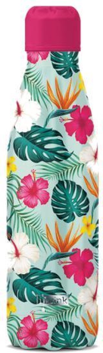 I-Drink Thermosfles Tropical 500 Ml Rvs Groen/Roze
